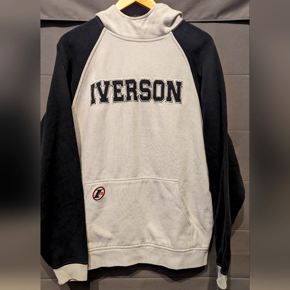 Vintage Y2K Allen Iverson Reebok Hooded Sweatshirt - Picture 1 of 5